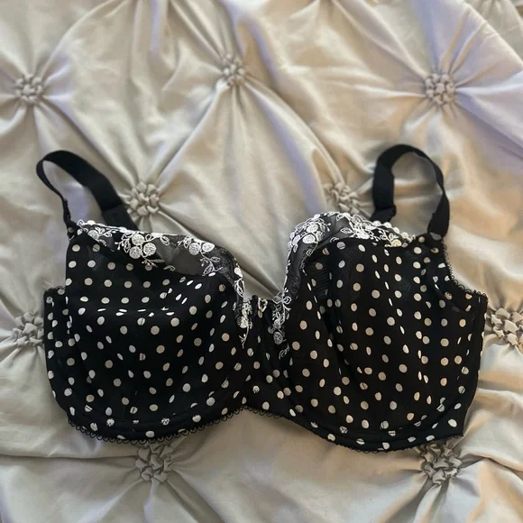 Paramour Black and White Polka Dot Lingerie - Picture 1 of 3